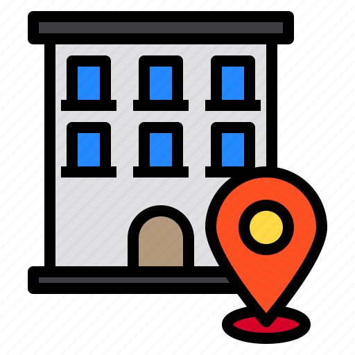 Building, location, locations, map, pin icon - Download on Iconfinder
