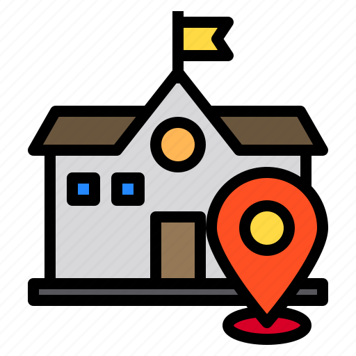 Location, locations, map, pin, school icon - Download on Iconfinder