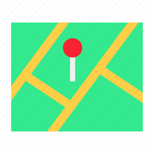 Map, pointer, pin, direction, arrow, navigation, location icon - Download on Iconfinder
