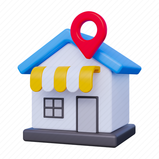 Store location, location, pointer, gps, place, direction, pin 3D illustration - Download on Iconfinder