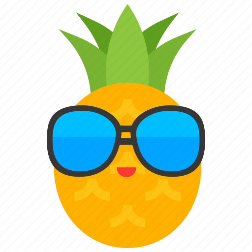 Food, fruit, pineapple, summer, sunglasses, tropical, vacation icon - Download on Iconfinder