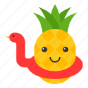 food, fruit, pineapple, summer, swim ring, tropical, vacation