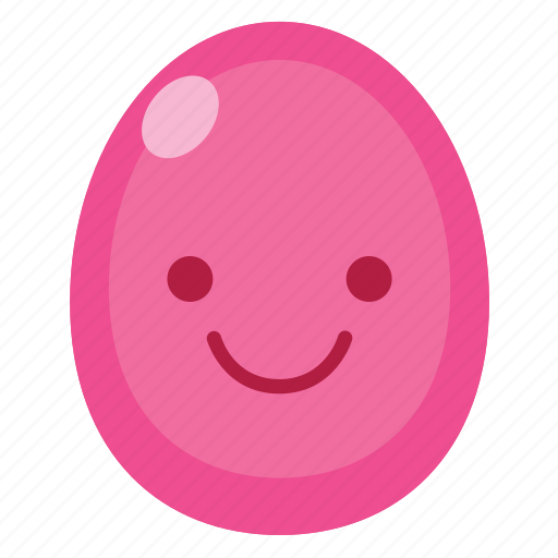 Easter, egg, happy, pink, smiley, sticker icon - Download on Iconfinder
