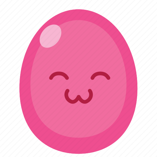 Easter, egg, happy, pink, smiley, sticker icon - Download on Iconfinder