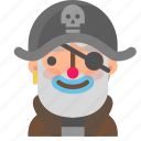 avatar, clown, emoji, emoticon, halloween, pirate, profile