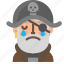 avatar, crying, emoji, emoticon, halloween, pirate, profile 