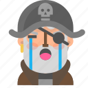 avatar, crying, emoji, emoticon, halloween, pirate, profile