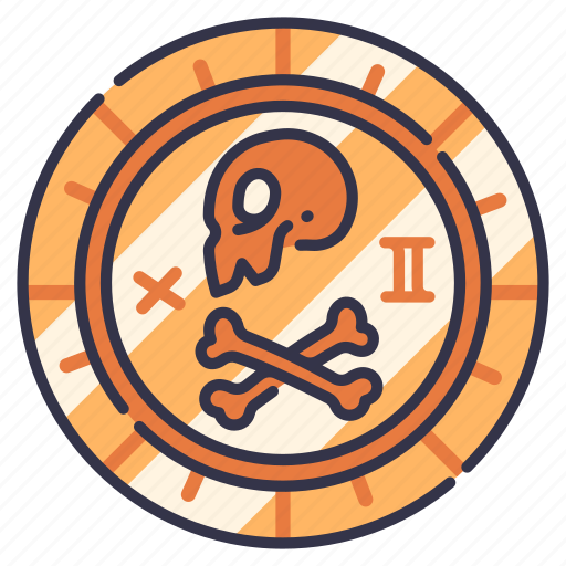 Coin, gold, golden, money, pirate, skull, treasure icon - Download on Iconfinder