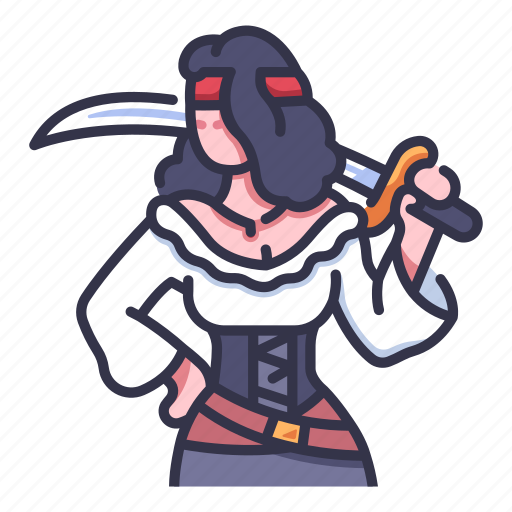 Costume, lady, person, pirate, sailor, sword, woman icon - Download on Iconfinder