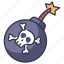 bone, danger, explosion, fire, pirate, skull, weapon 