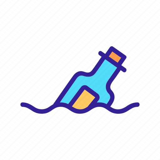 Bottle, contour, marine, pirate, sea, water icon - Download on Iconfinder