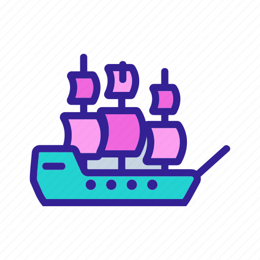 Contour, nautical, pirate, sea, ship, silhouette icon - Download on Iconfinder