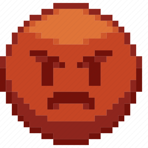 Angry, pixel art, sticker, emoticon, emoji icon - Download on Iconfinder