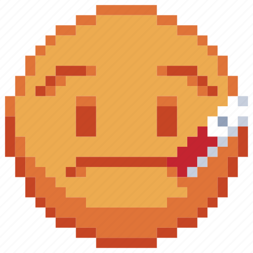 Fever, pixel art, sticker, sick, temperature, emoji icon - Download on Iconfinder