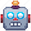 robot, pixel art, sticker, technology, android, machine, emoji 