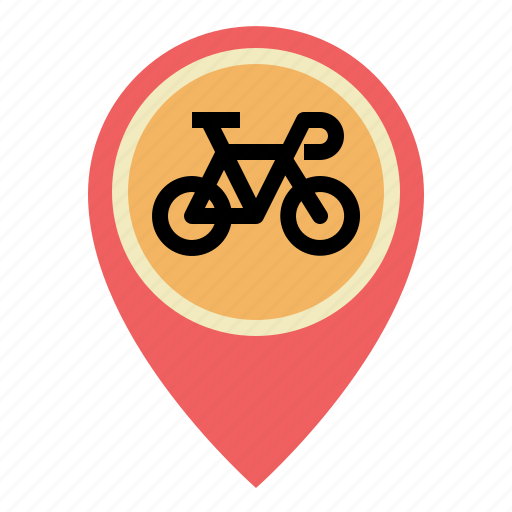 Bicycle, gps, location, map, pin, placeholder, pointer icon - Download on Iconfinder