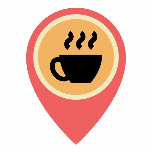 Coffee, gps, location, map, pin, placeholder, pointer icon - Download on Iconfinder