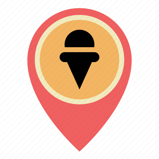 Dessert, icecream, location, map, pin, placeholder, sweet icon - Download on Iconfinder