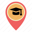 college, location, map, pin, placeholder, school, university
