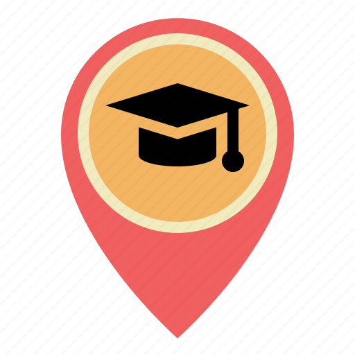 College, location, map, pin, placeholder, school, university icon - Download on Iconfinder