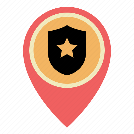 Location, map, pin, placeholder, pointer, police, station icon - Download on Iconfinder