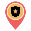 location, map, pin, placeholder, pointer, police, station 