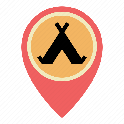 Gps, location, map, pin, placeholder, pointer, tent icon - Download on Iconfinder