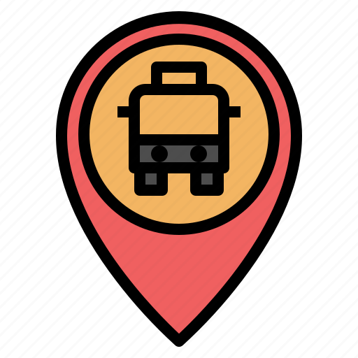 Bus, location, map, placeholder, public, stop, transport icon - Download on Iconfinder
