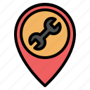 car, location, map, pin, placeholder, repair, garage