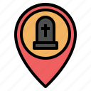 cemetery, gps, location, map, pin, placeholder, pointer