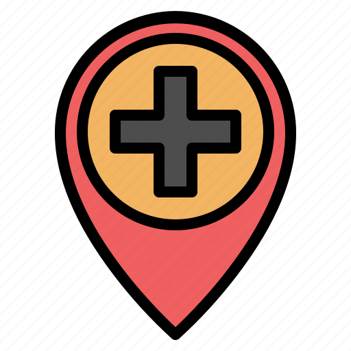 Gps, hospital, location, map, pin, placeholder, pointer icon - Download on Iconfinder