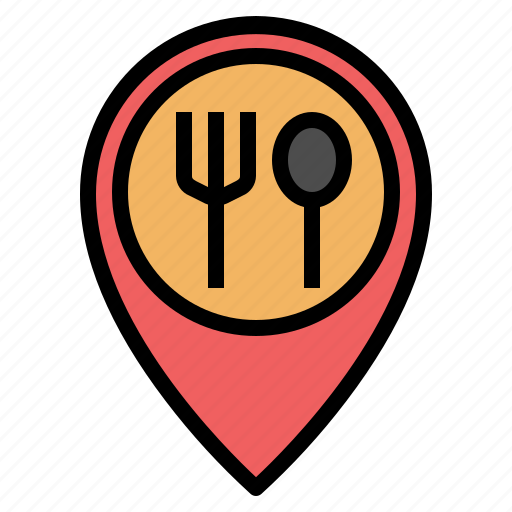 Gps, location, map, pin, placeholder, pointer, restaurant icon - Download on Iconfinder