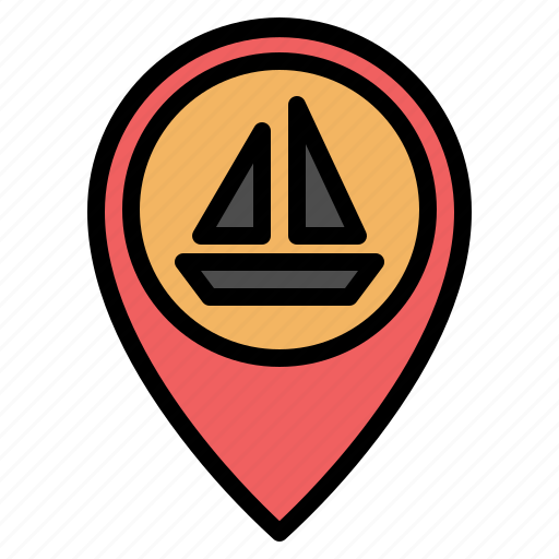 Bay, location, map, pin, placeholder, pointer, ship icon - Download on Iconfinder