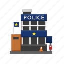 building, icon, police, station, cop, prison, construction, law, officer