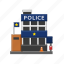 building, icon, police, station, cop, prison, construction, law, officer 