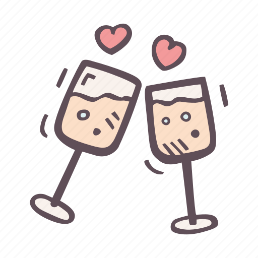 Date, champagne, glasses, date night, celebration icon - Download on Iconfinder