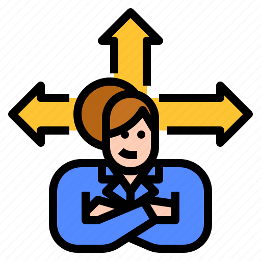 Businesswoman, choice, direction, planning, strategy icon - Download on Iconfinder