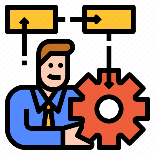 Businessman, flowchart, management, planning, strategy icon - Download on Iconfinder