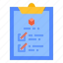 checklist, clipboard, document, evaluating