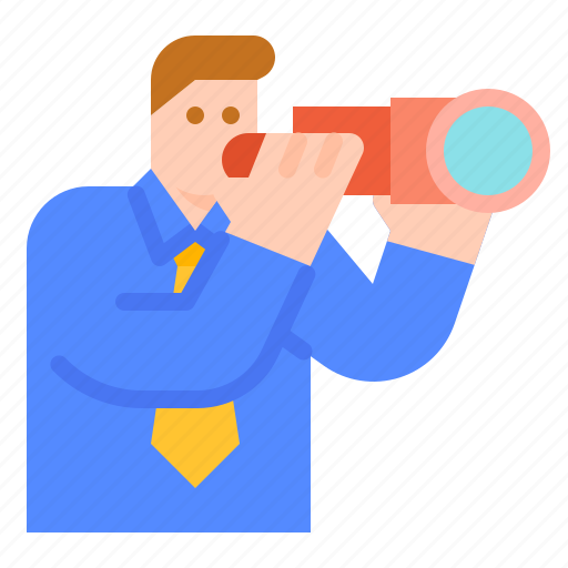 Businessman, forecasting, predict, telescope, vision icon - Download on Iconfinder