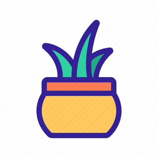 Contour, flower, plant, plants, pot, vase icon - Download on Iconfinder