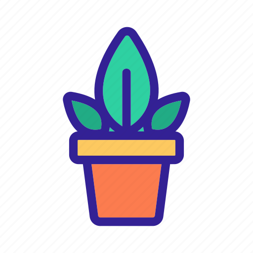 Contour, flower, plant, plants, pot, vase icon - Download on Iconfinder