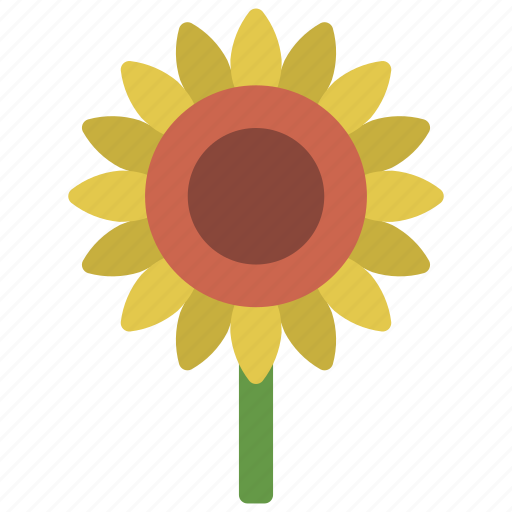 Sunflower, stem, gardening, flower, bloom icon - Download on Iconfinder