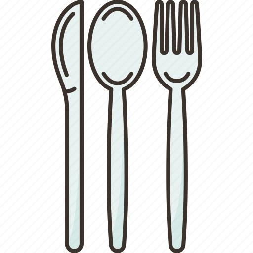 Cutlery, plastic, spoon, fork, breakfast icon - Download on Iconfinder