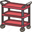 trolley, cart, push, wheel, kitchen 