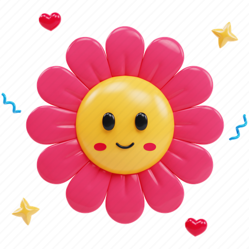 Flower, emotion, nature, spring, garden, emoji, feeling 3D illustration - Download on Iconfinder