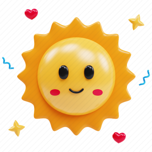 Sun, nature, weather, cloudy, forecast, beach, sunny 3D illustration - Download on Iconfinder