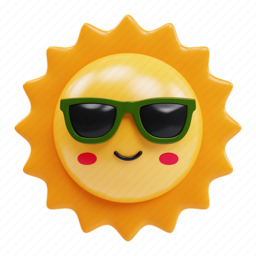 Sun, nature, weather, cloudy, forecast, beach, sunny 3D illustration - Download on Iconfinder