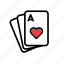 ace, cards, casino, game, heart, plaything, poker 