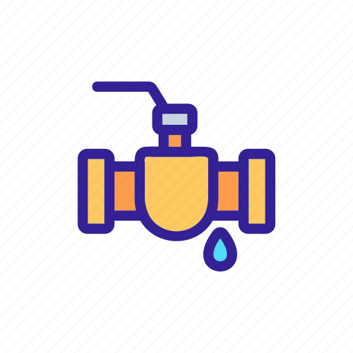Contour, faucet, fixtures, flow, plumbing, tap, water icon - Download on Iconfinder